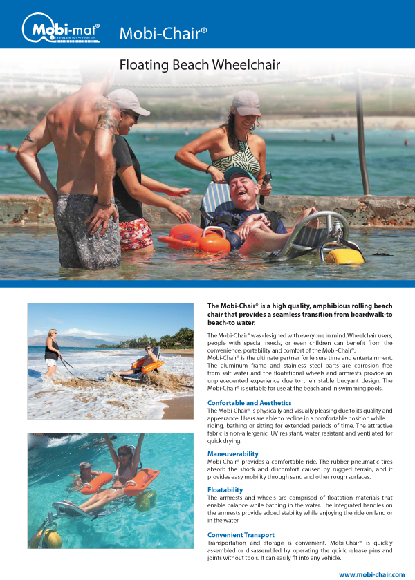 Floating Beach Wheelchair Mobi Chair By Dms Inc